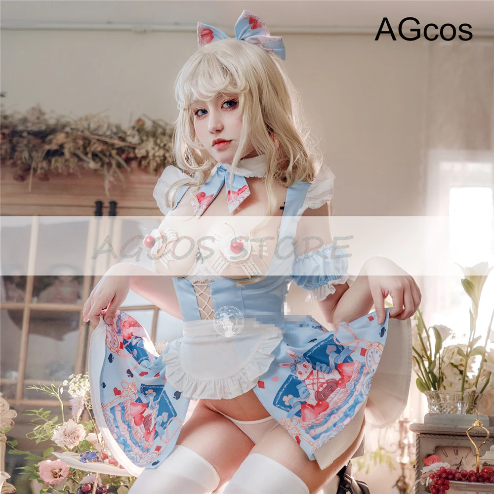 Женское платье для косплея AGCOS оригинальное Алисы Лолиты горничной |