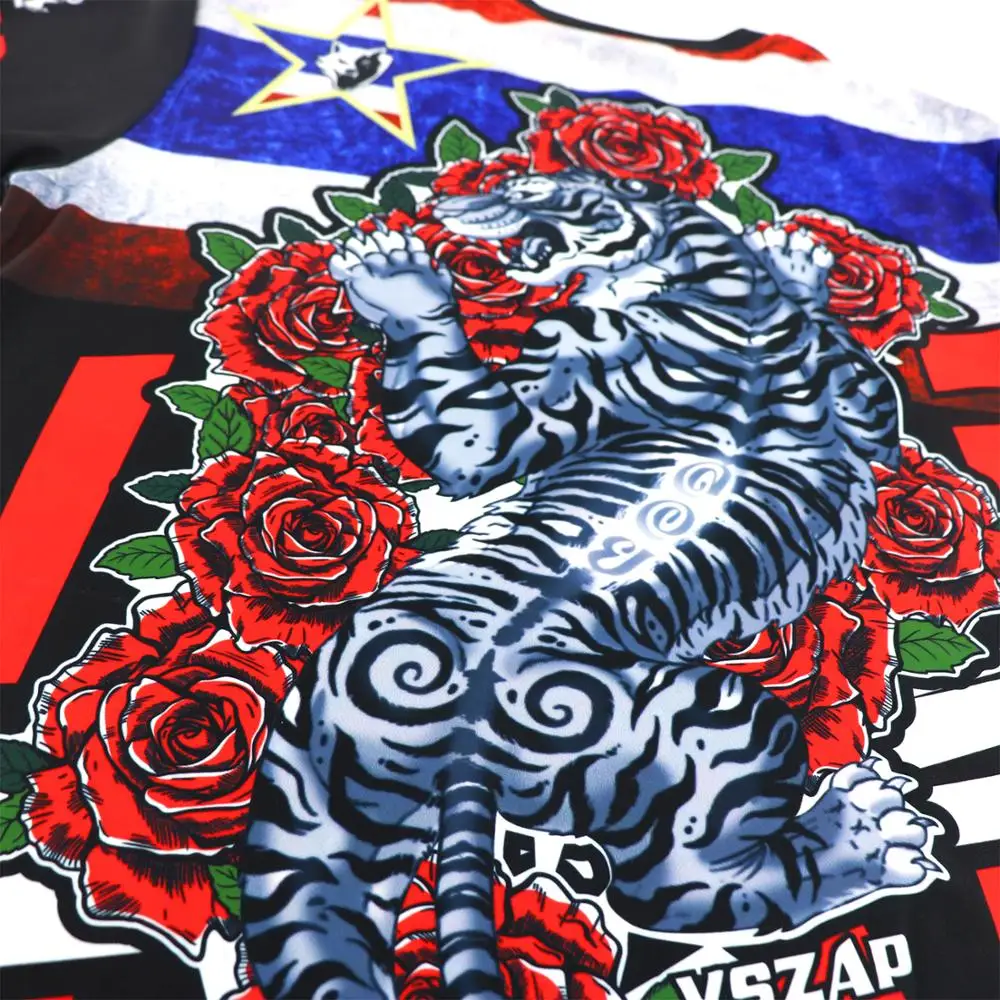 Футболка VSZAP tiger fighting для тайского бокса мужская спортивная футболка ММА мышц