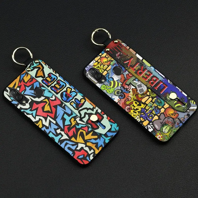Shockproof Phone Case For ZTE V10 Vita Lanyard Graffiti Series Delicate Holder TPU Silicone Cover | Мобильные телефоны и