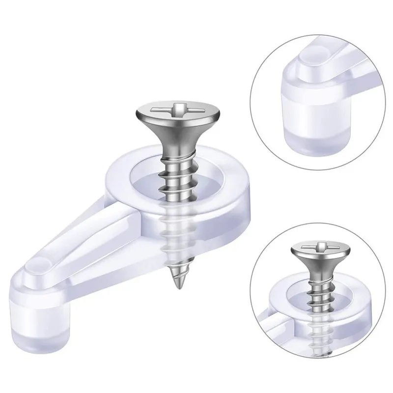 

10pcs/set Plastic Glass Door Glass Panel Retainer Clips Mirror Clips Retainer Clips Set With Screws For Cabinet Door Dropship