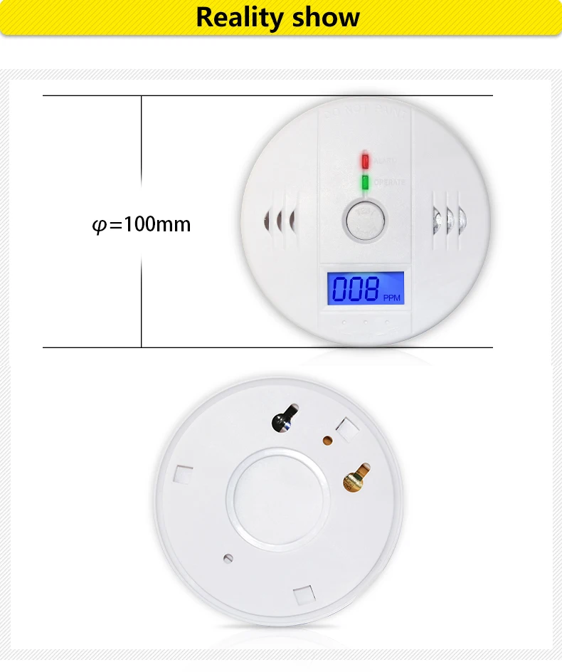 Home Security 85dB Warning High Sensitive LCD Display Photoelectric Stand Alone CO Gas Sensor Carbon Monoxide Detector Sensor