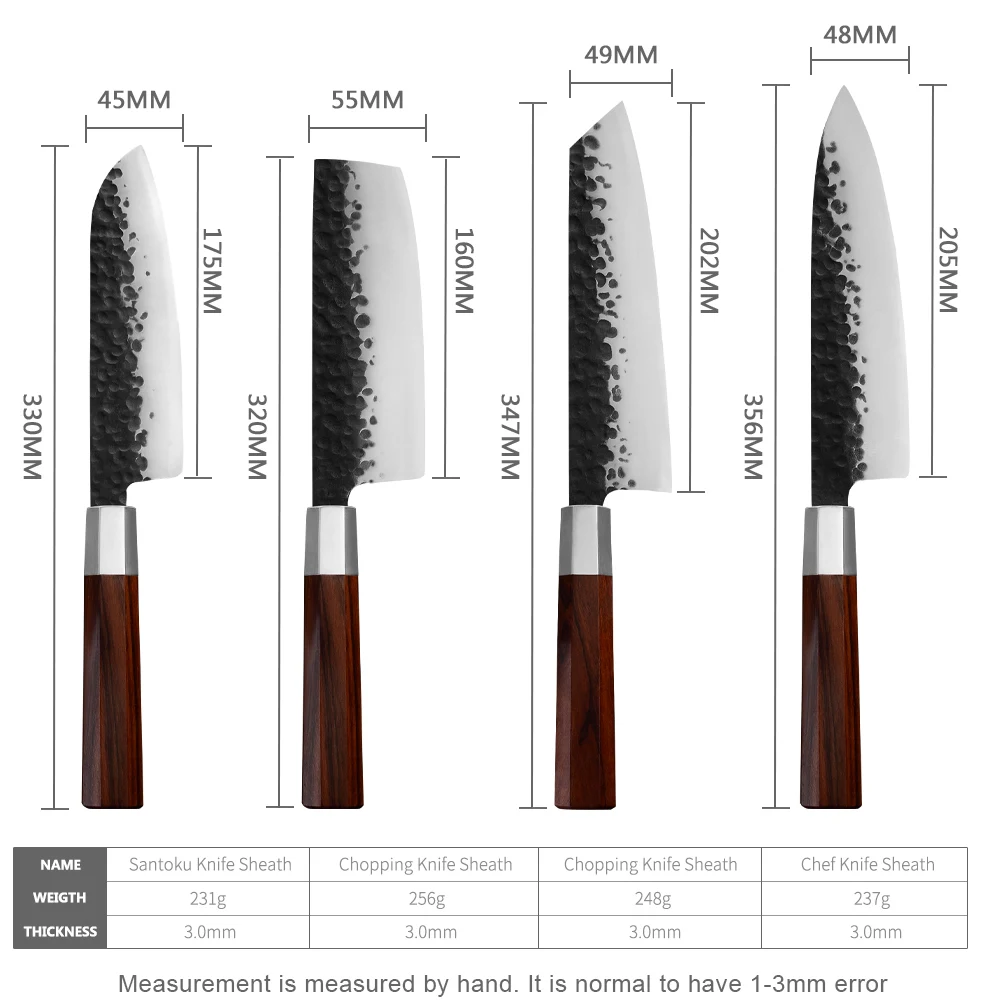 Набор кухонных ножей из нержавеющей стали кованый шеф нож ручной работы с