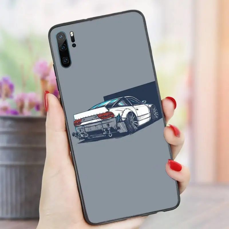 

Cartoon jdm drift sports car Phone Case For Huawei honor Mate P 10 20 30 40 i 9 8 pro x Lite smart 2019 nova 5t