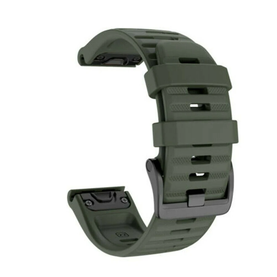 Army Green 26 22 20 мм ремешок для часов Ремешок для Garmin Fenix 6 6s 6X5 5S 3 3HR D2 S60 gps часы Quick Release силиконовый ремешок Easyfit - Цвет: Army Green