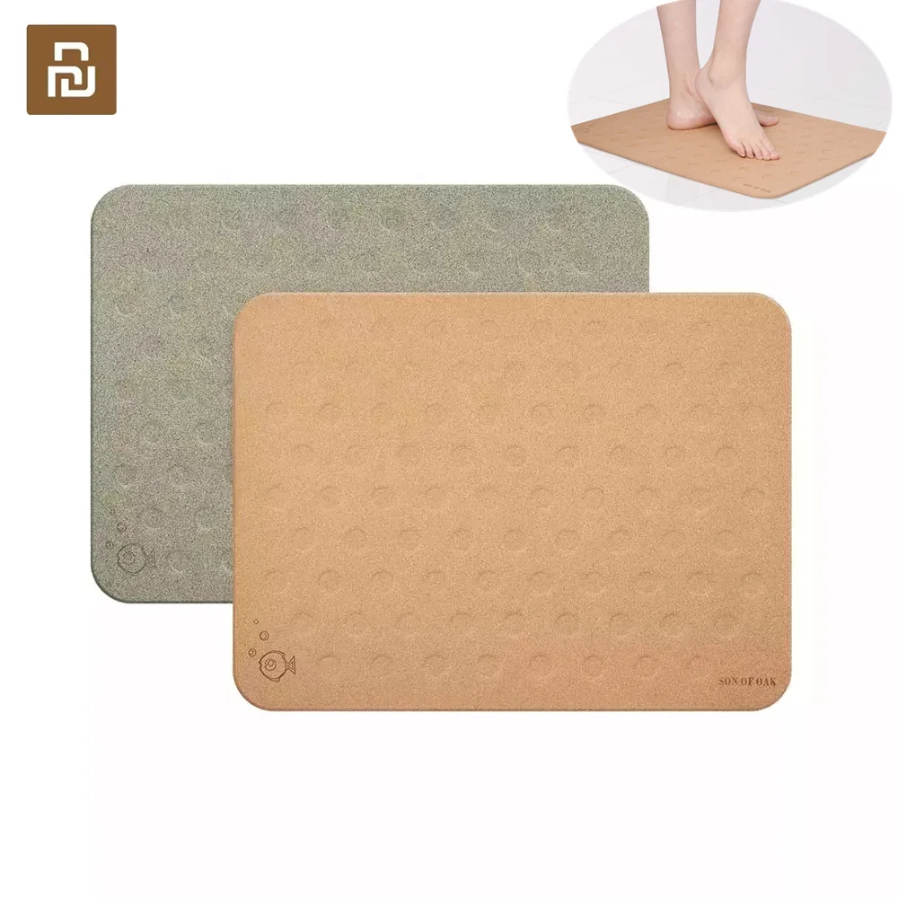 

New Son of Oak Natural Cork Thermostatic Bathroom Mat Comfortable Double Side To Use Stain Resistant Non-slip Bath Mat
