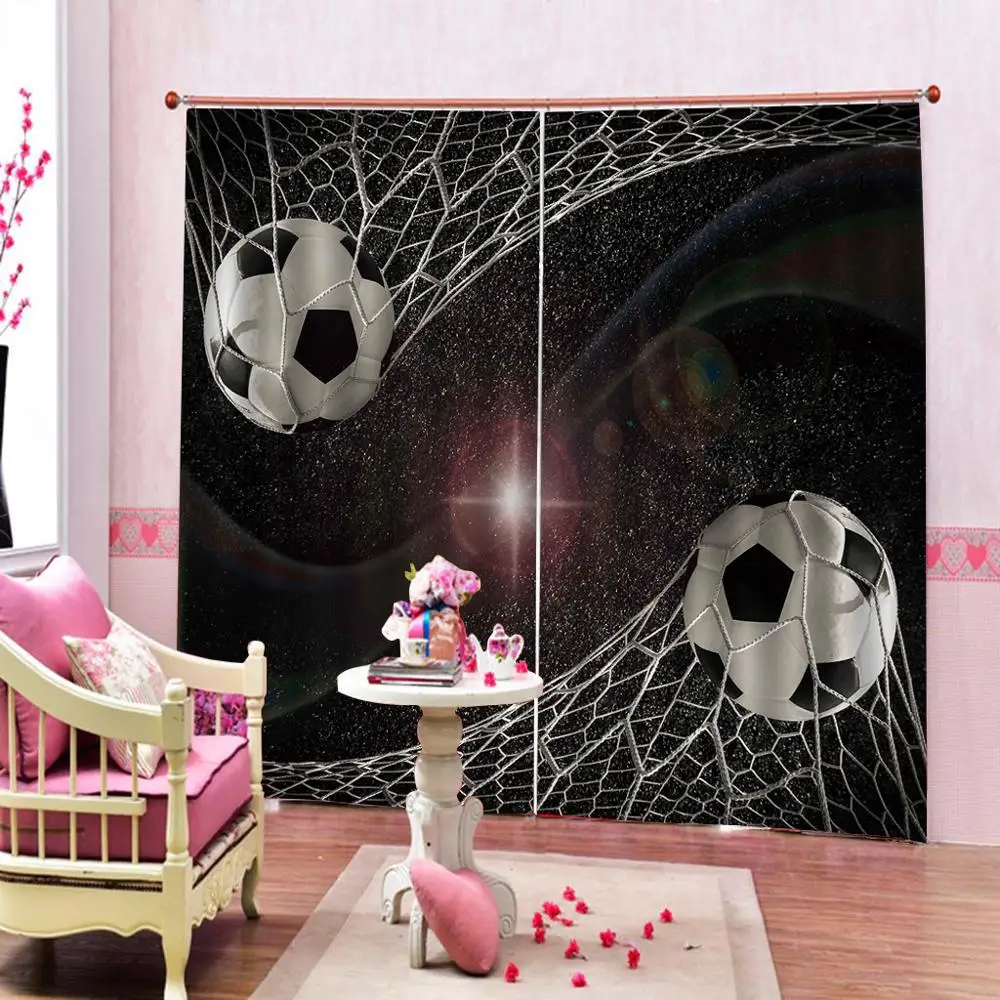 Фото на заказ шторы для подростков футбольные мячи занавески гостиной
