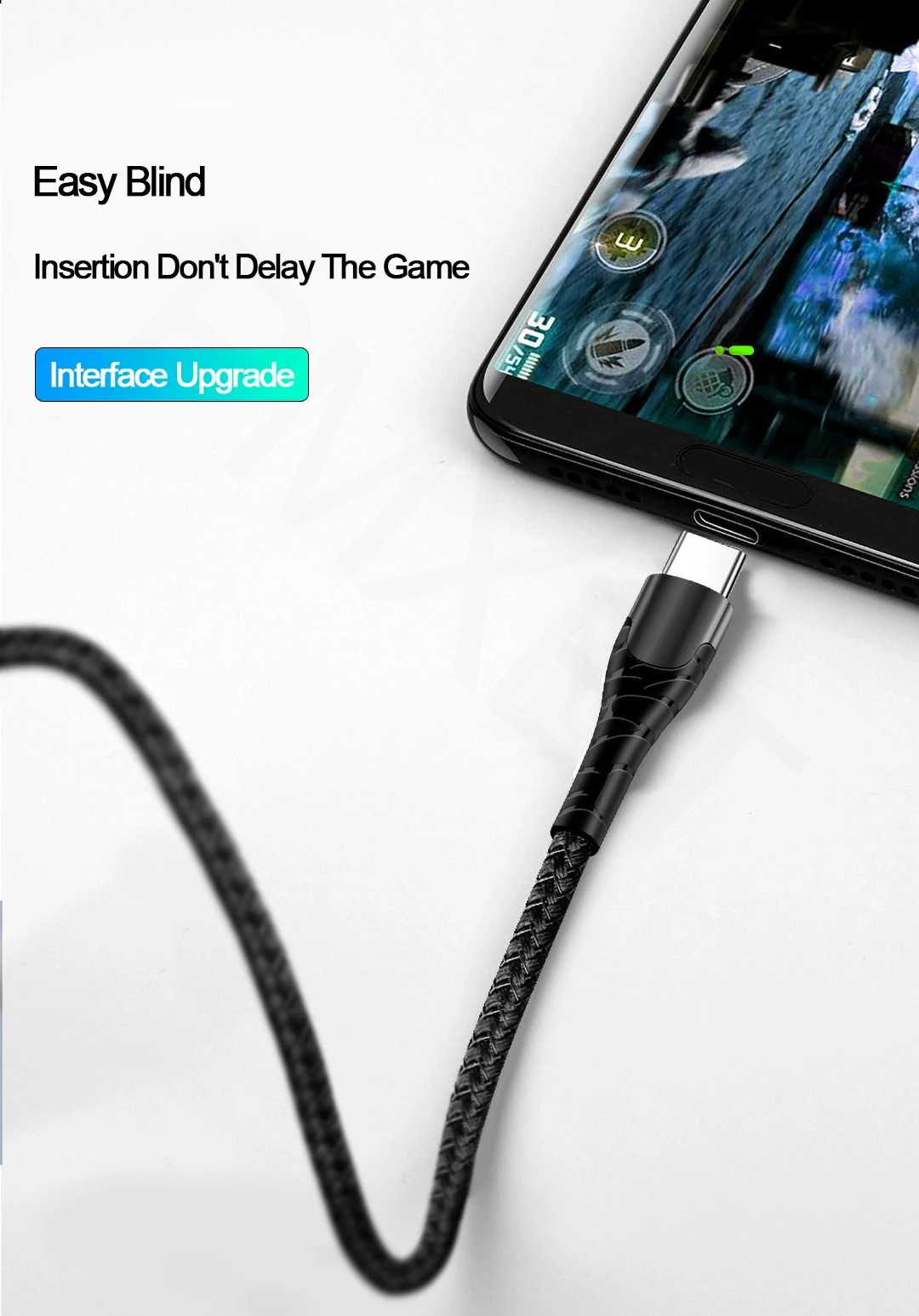 3,0 USB кабель, светодиодный, с нейлоновой оплеткой, 3 А, быстрая зарядка для iPhone 11, samsung, huawei, мобильного телефона, Micro usb type C, 1 м, провод для быстрой зарядки