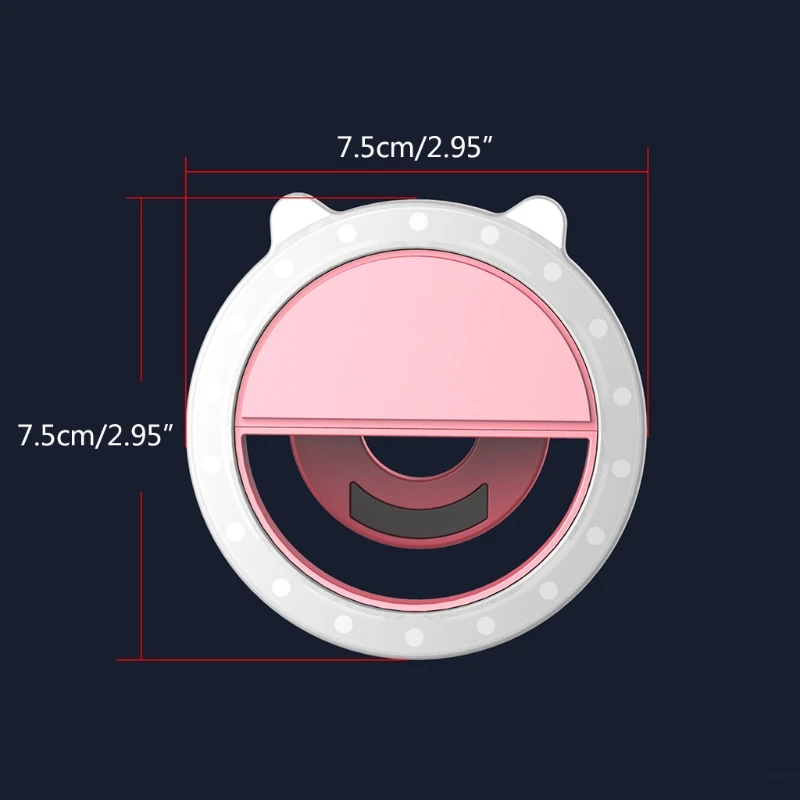 

QuQiaoUK 1PCS Upgrade Ring Clip for Smart Phone Live Video Props USB Lamp Portable LED Selfie Ring Soft Light Fix Light Flashes
