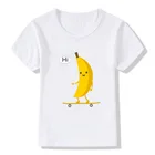 Детская футболка для мальчиков и девочек, одежда с принтом бананов, летняя повседневная футболка с коротким рукавом и круглым вырезом, детская одежда для мальчиков и девочек