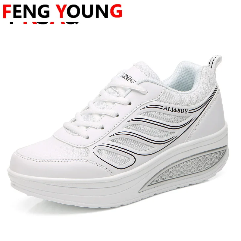 Кроссовки женские на платформе дышащие водонепроницаемые танкетке Повседневная