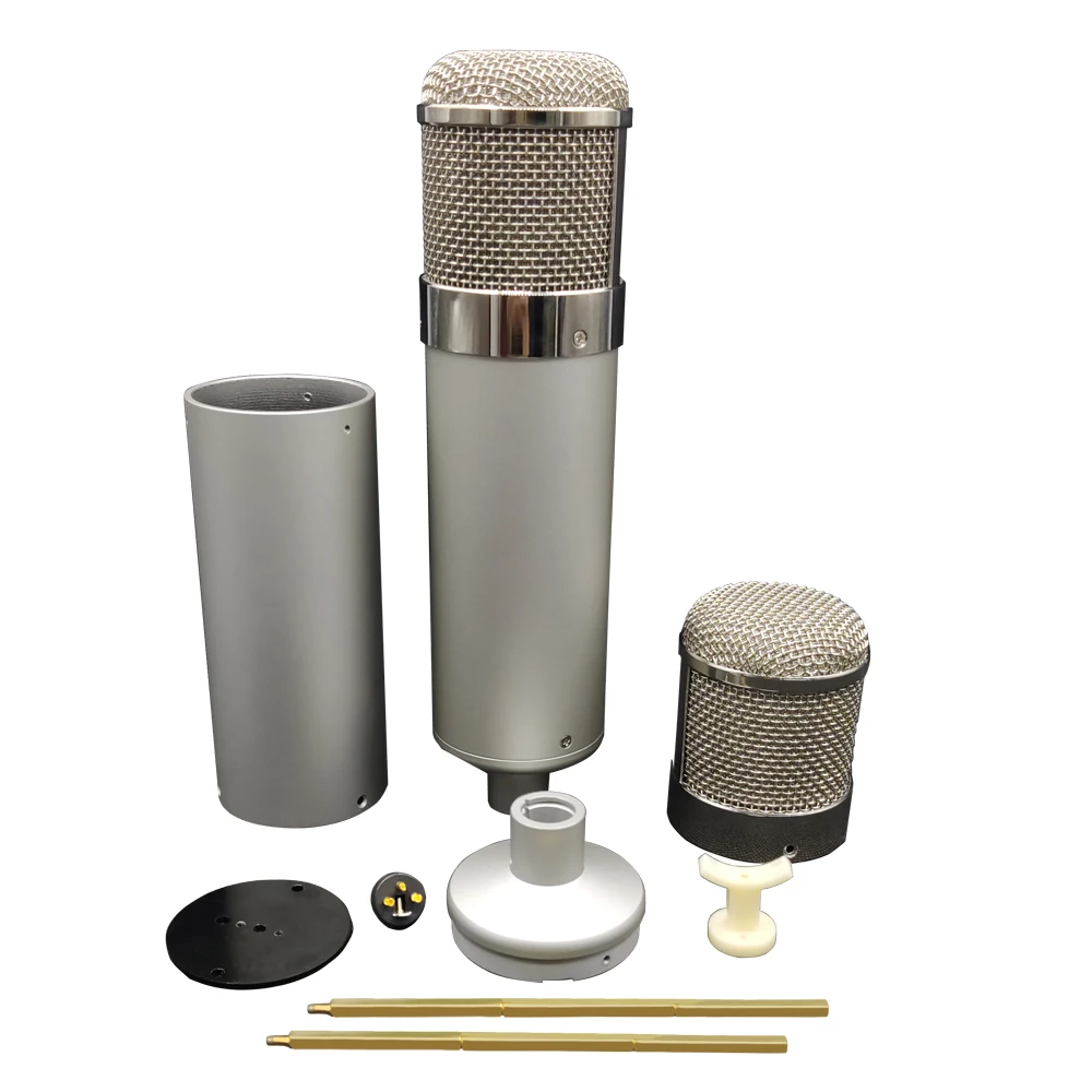 Microfone de Metal Grande Corpo Faça Você Mesmo U87 Condensador Mic Escudo Estéreo Microfone Cardióide Alta Qualidade Siiver Pesado 24cm Htt-u47