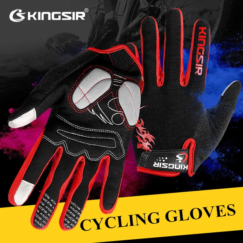 Зимние осенние велосипедные перчатки KINGSIR для сенсорных экранов мужчин и женщин