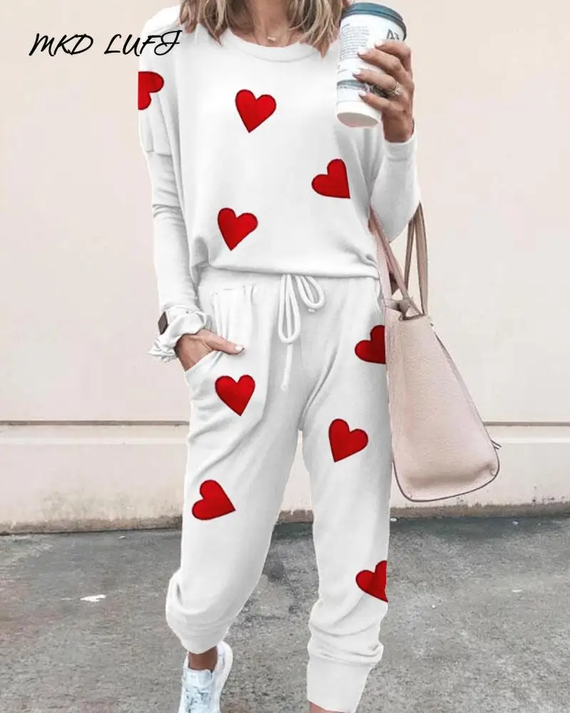 Комплект из двух предметов с принтом сердца | Женская одежда