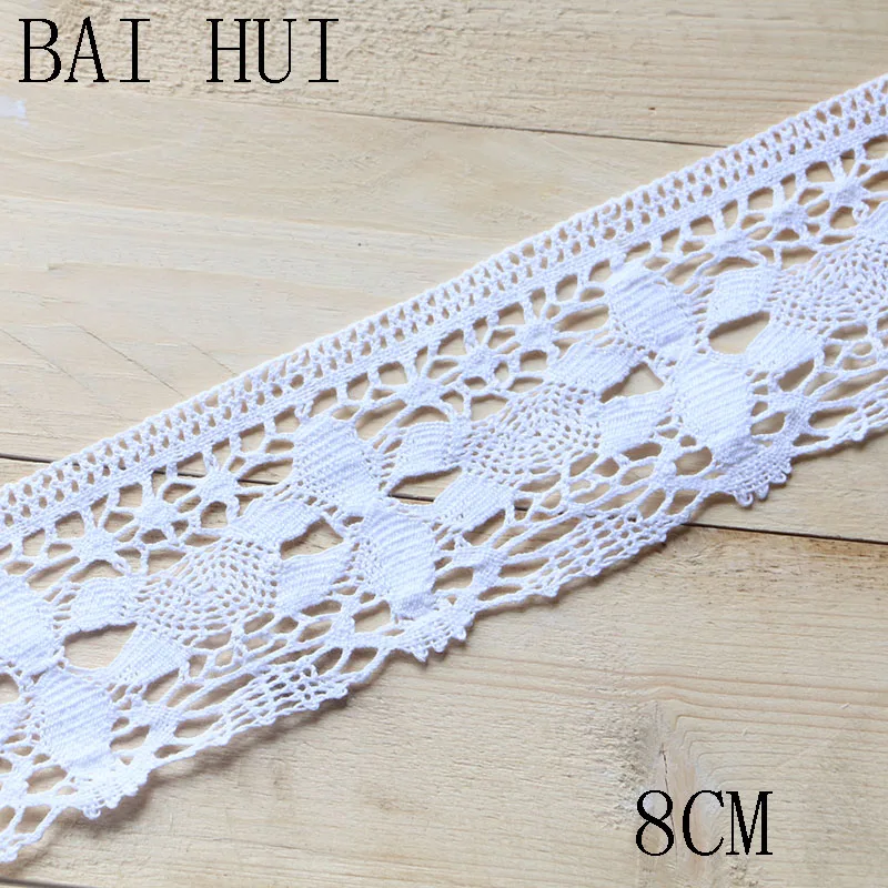 8 см 2 ярда белого цвета лоскутное хлопковое вязаное кружево швейная ткань