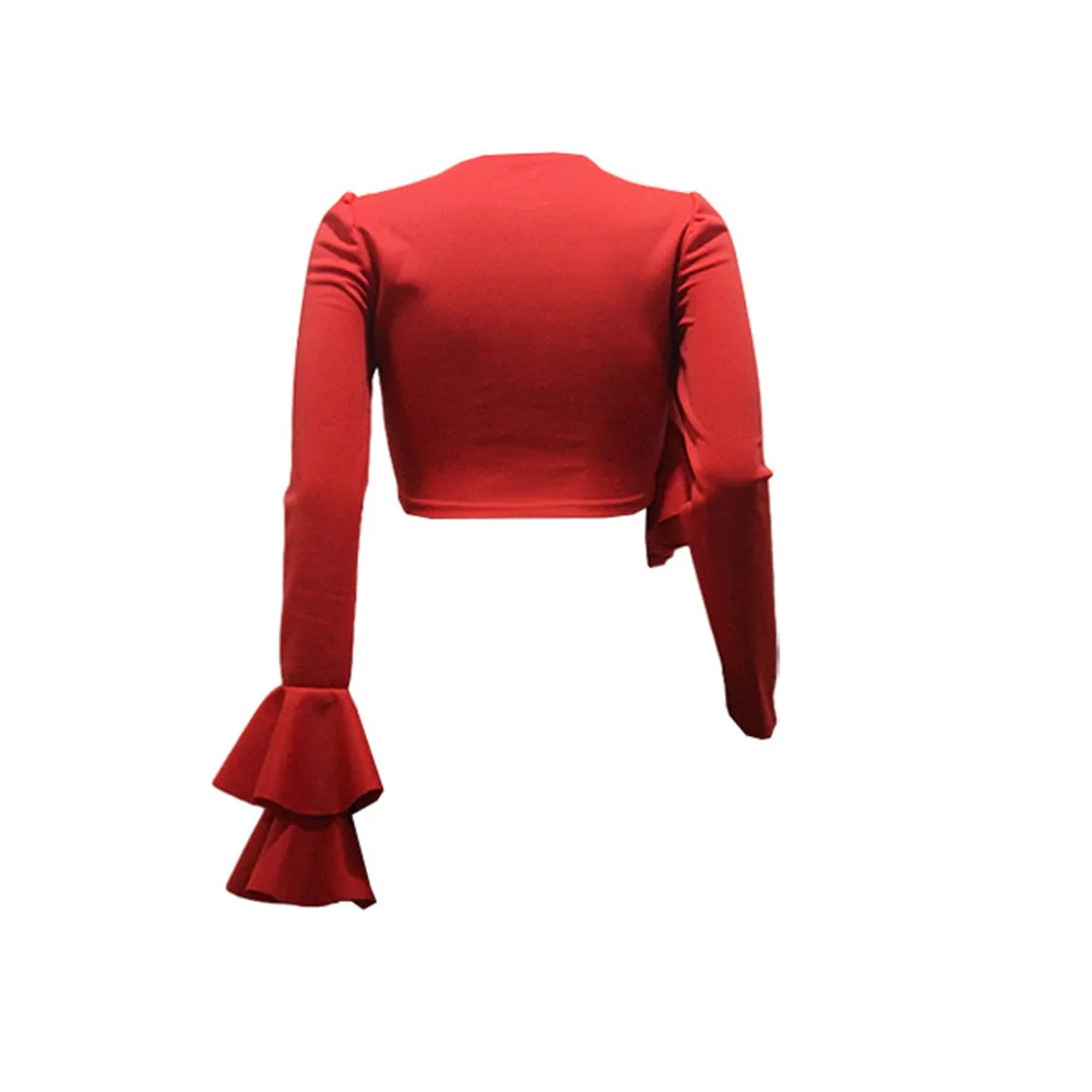 Falbala женские короткие топы футболки оборки вечерние для вечеринок Клубная