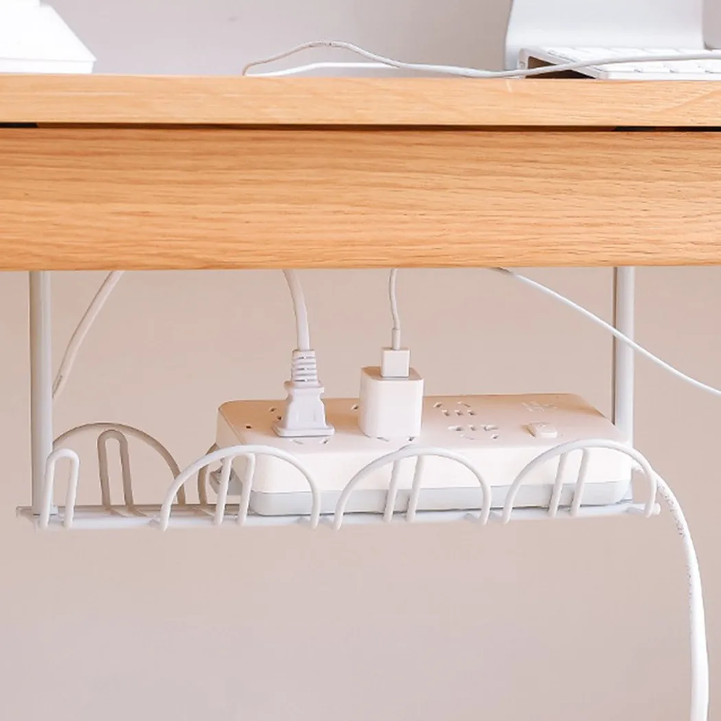 

Home Living Room Storage Rack Under Desk Cable Management Tray Wire Cord Power Strip Adapter Organizer Shelf Power Cord Basket