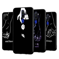 minimalist line couple hand for oppo a5 a9 a7 a11x a1k a12 a12e a31 a32 a53 a53s a72 a73 a74 a93 a94 silicone phone case