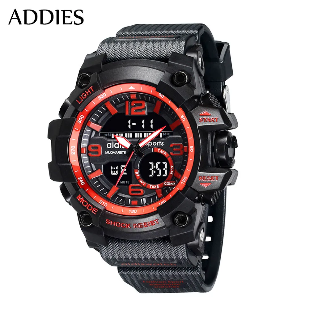 Аддис роскошные часы мужские цифровые 30 м водонепроницаемые светящиеся