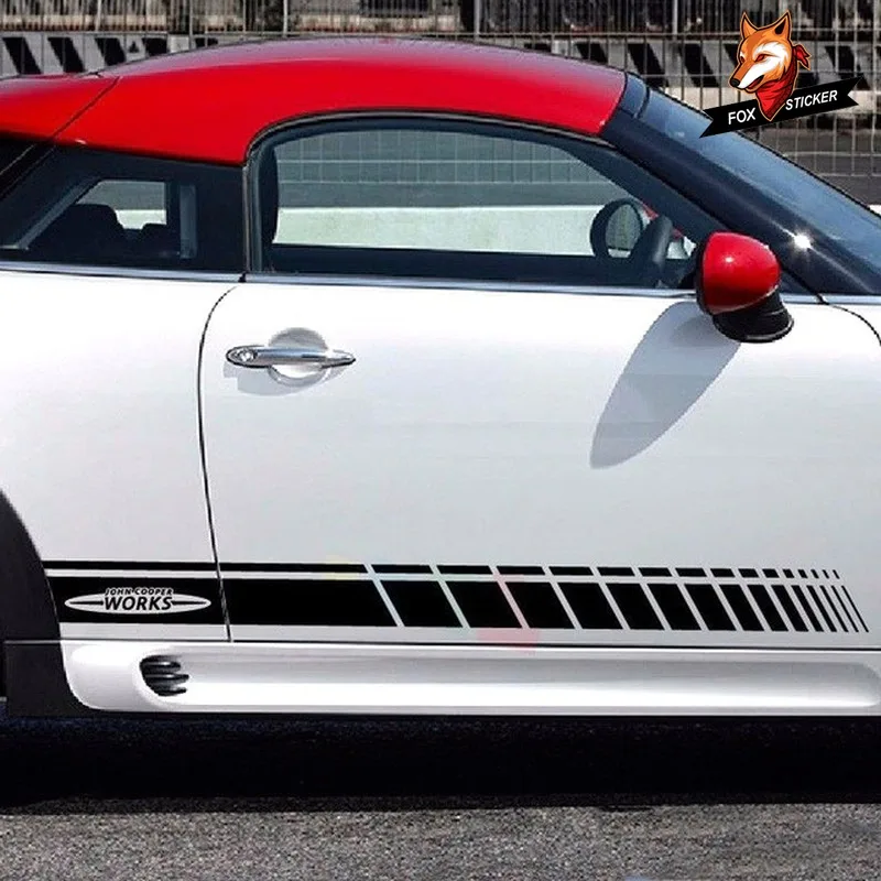 

Спортивный Стайлинг виниловая Автомобильная Классическая наклейка на корпус переводная картинка балдахин дверь гоночные полосы клейкая наклейка для Mini Cooper S Стайлинг автомобиля