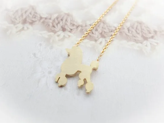 

Trendy Classic animal necklace pet dog A poodle dog necklaces for women wholesale