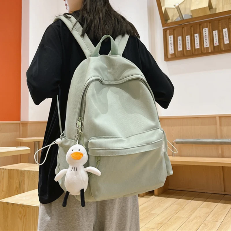 

SEETIC Solid Color Backpack Women Waterproof Bookbag For Teenage High Quality Student Laptop Bag Anti-Theft Ladies Travel Bag