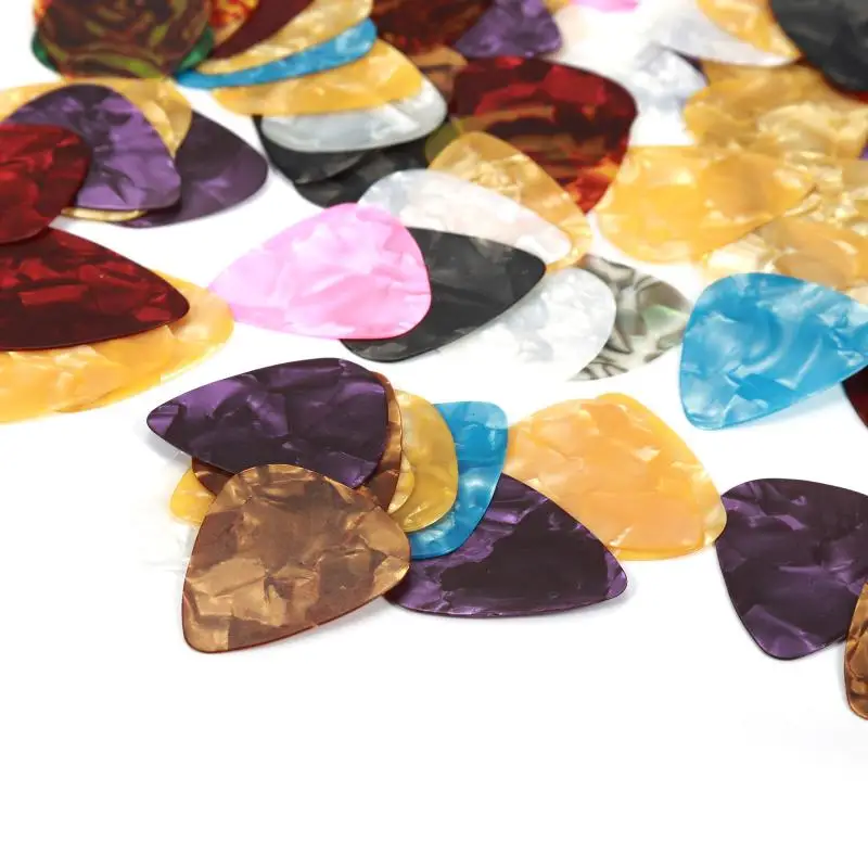 100 pcsset neue akustische picks plektrum gitarre pick elektrische glatte gitarre pick fingertip schutz teile zubehör free global shipping