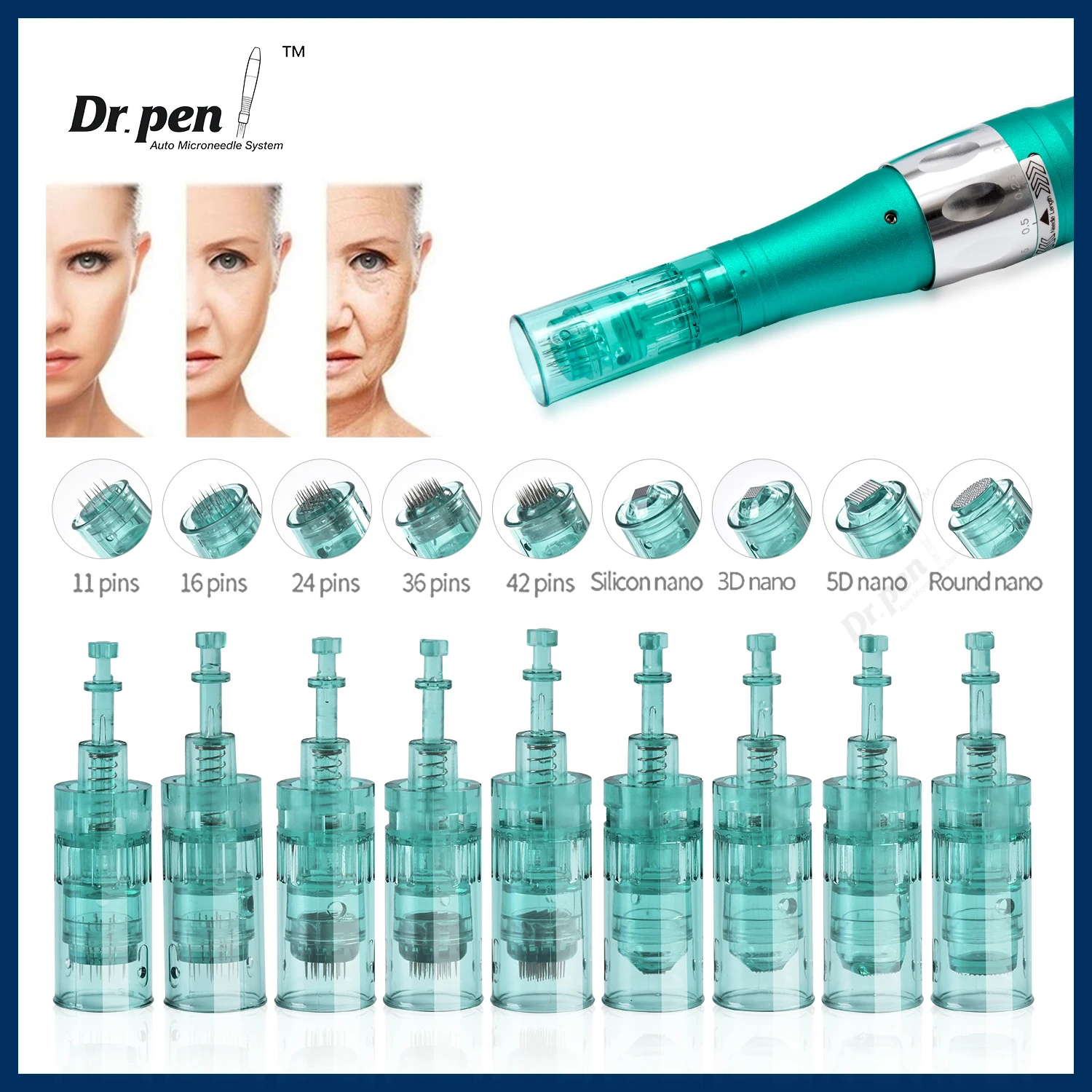 

Игольчатые картриджи Dr Pen Ultima A6S, 10 шт., одноразовые микроиглы, Дерма-ручка 11 16 24 36 42, наностерильная упаковка