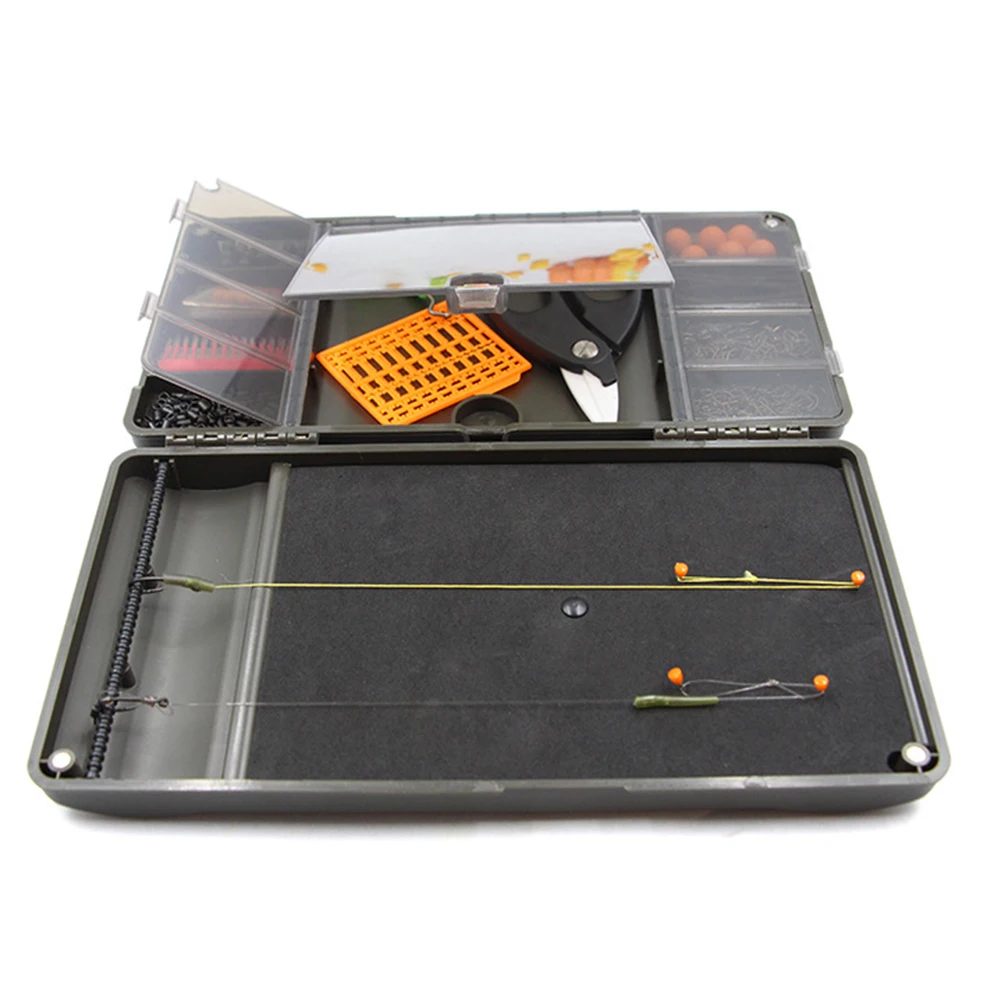 

Fishing Rig Board Box Carp Swivels Hooks Storage Case 8 Slots Compartment Multifunction Fishing Box Fish Lure Storage Boxes