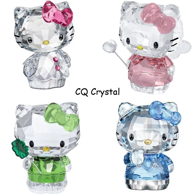 Хрустальная Фигурка мультяшного кота из стекла украшение для автомобиля кошка