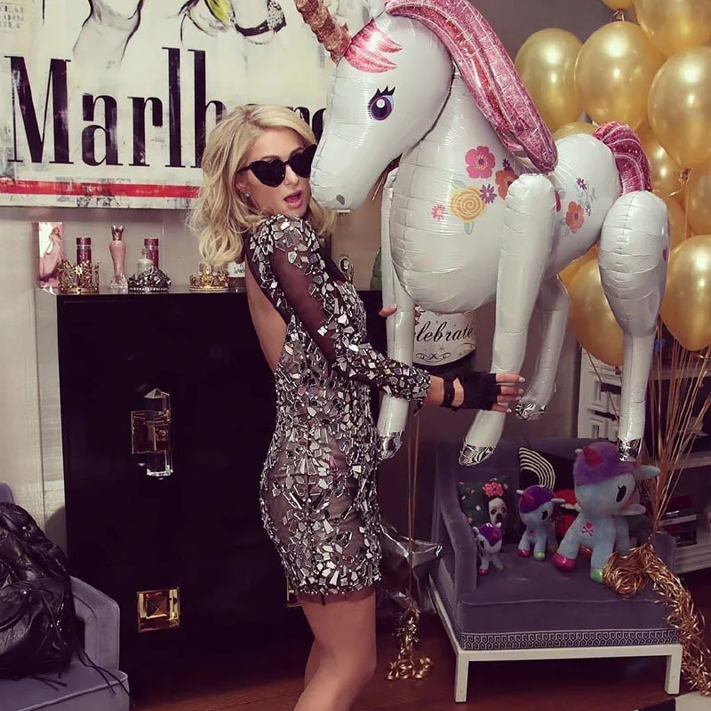 

3.8ft Tall Unicorn Party Decorations 3D Walking Giant Unicornio Animal Foil Balloons Girls Birthday Party Decor Kids Supplies