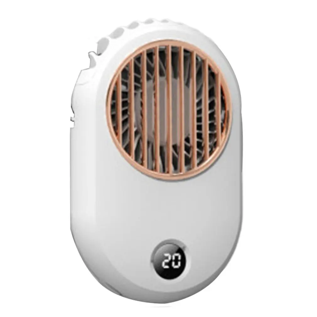

Digital Display Hanging Neck Fan USB Charging Hanging Neck Small Fan Retro Mini Handheld Silent Sports Portable Fan