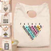 women bag canvas tote anime thermal lunch bageco shopper storage bags leopard print organizer travel bagsfor picnicsoffice