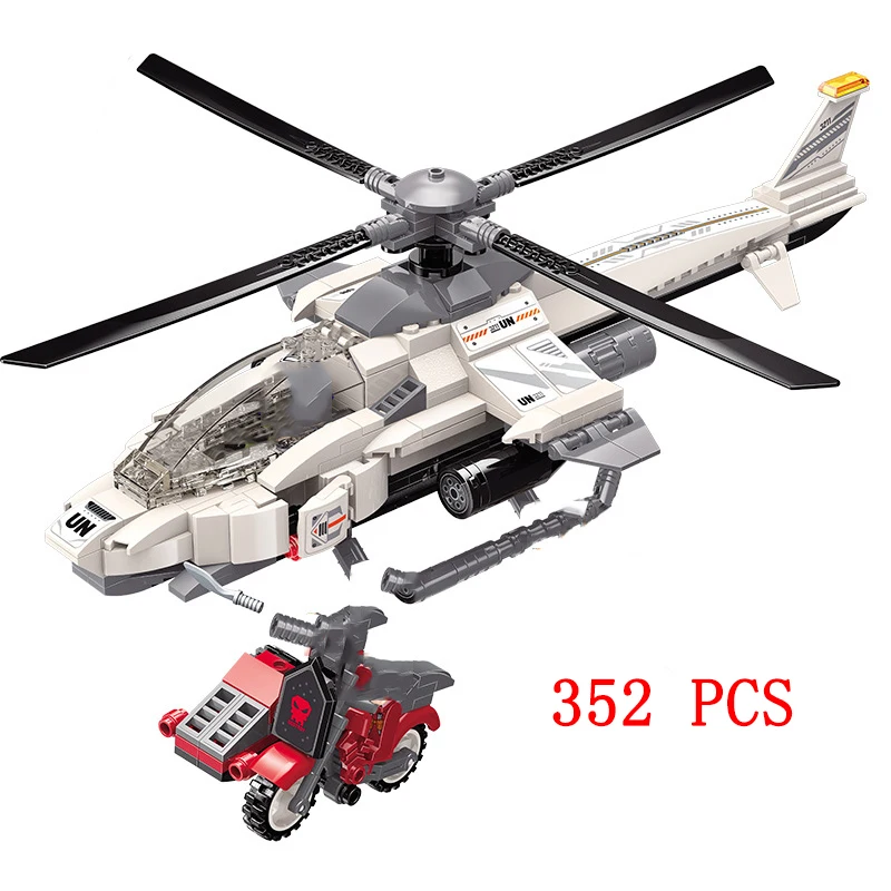 Набор вертолетов модель военного самолета городской полиции строительные блоки