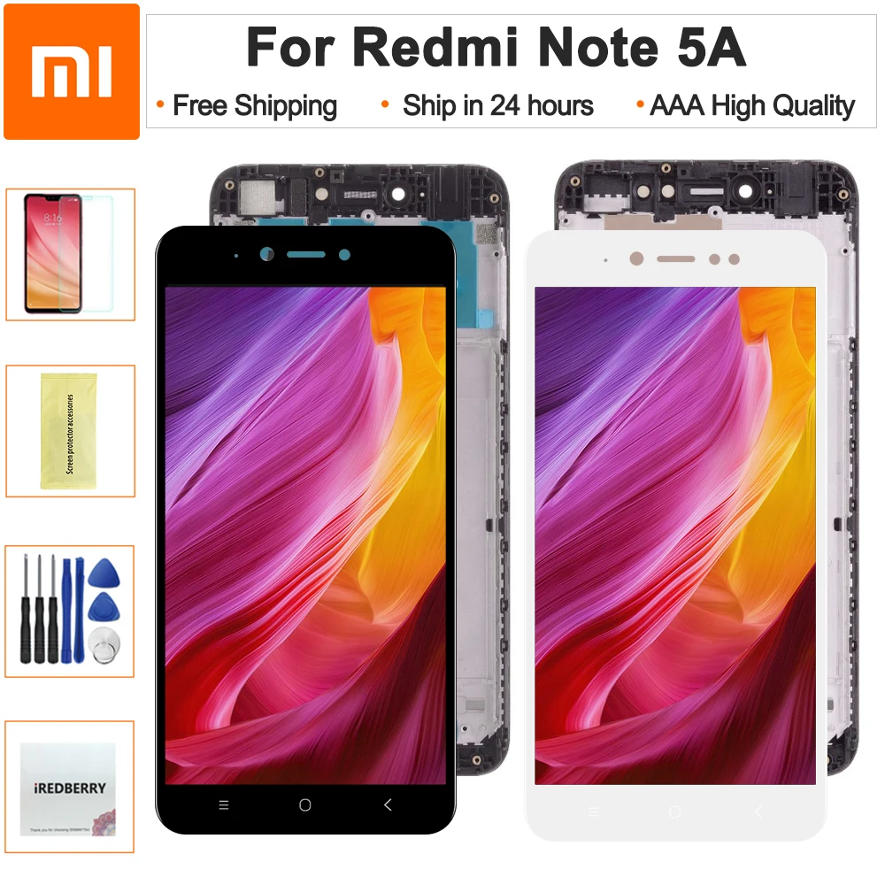 Дисплей для Xiaomi Redmi Примечание 5A/Note 5A Prime lcd сенсорный экран дигитайзер с рамкой Y1/Y1 Lite Черный Белый