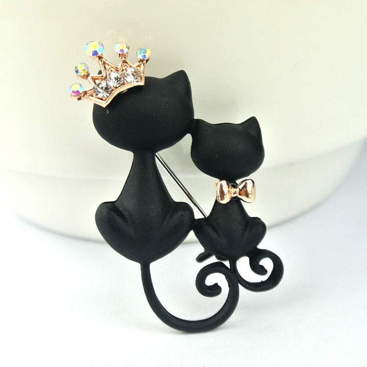 Загадочный и элегантный черный кот брошь украшение свитер аксессуары | Украшения
