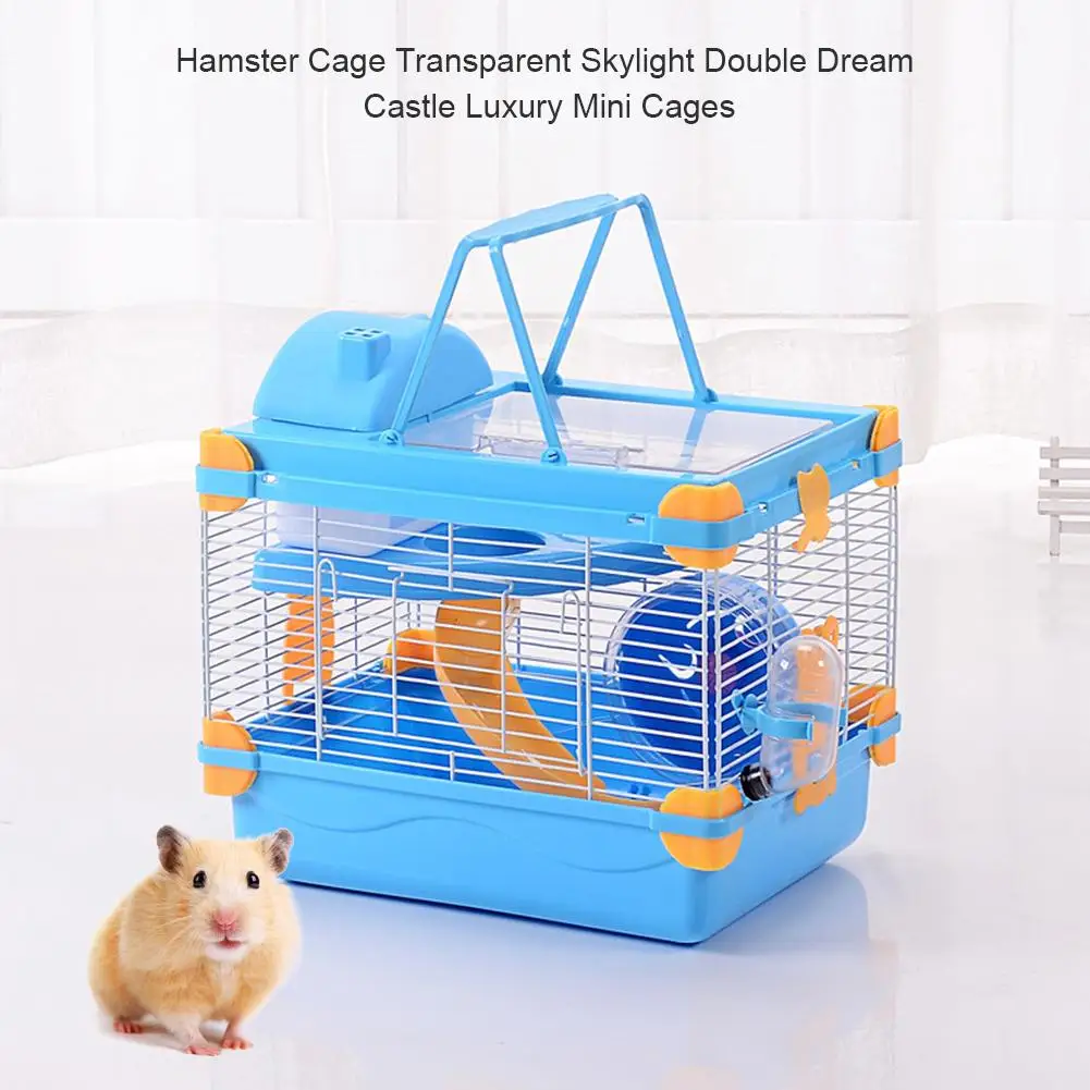 Клетка для домашних животных хомяк домик с прозрачным Skylight двухслойный дом