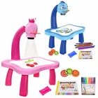 Настольные игрушки для рисования, детский светодиодный проектор, настольная доска для рисования, Обучающие инструменты для рисования Монтессори, игрушка для детей, подарок