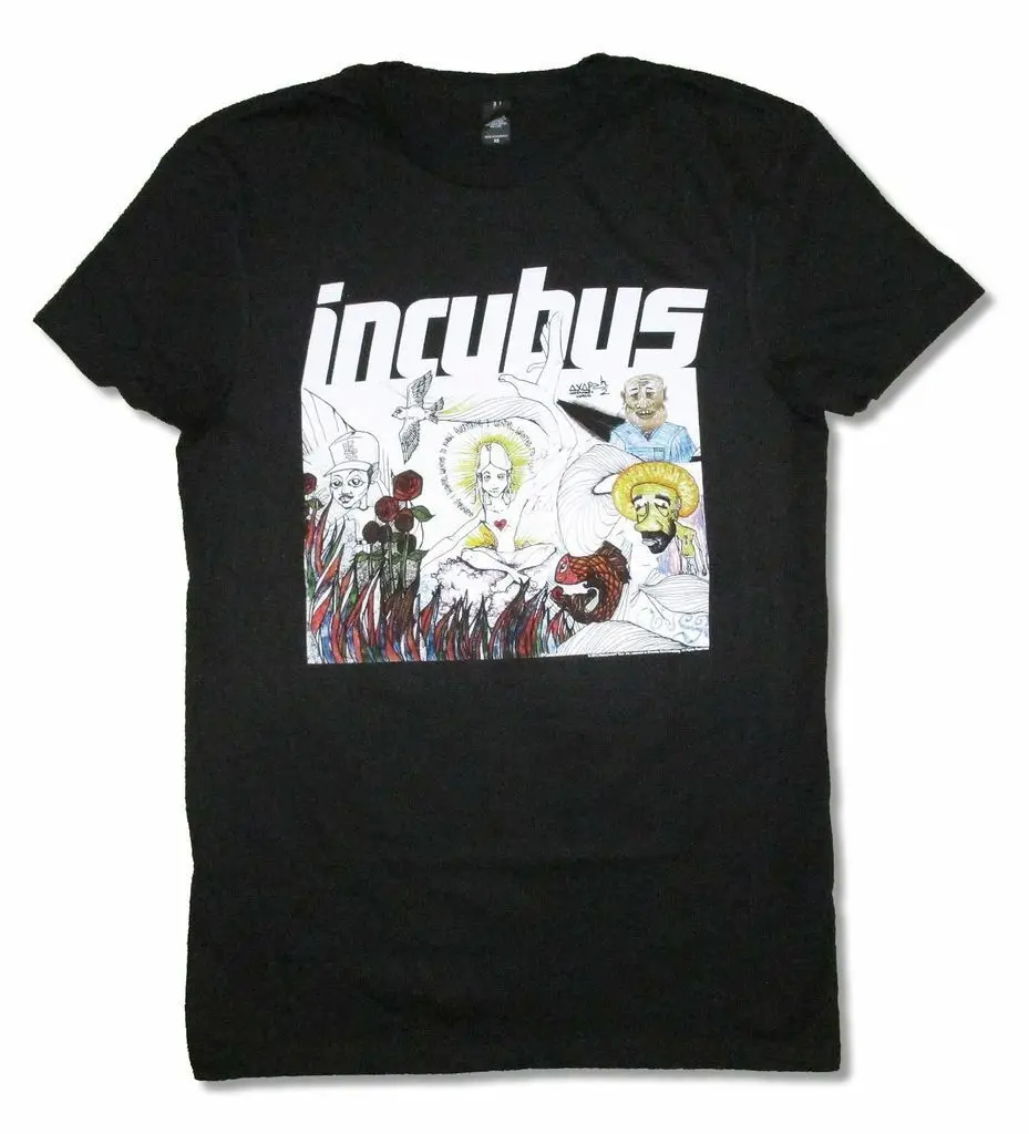 Incubus эскиз черная футболка новый официальный для взрослых|Мужские футболки| |