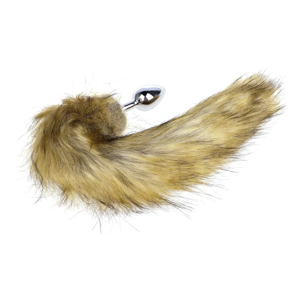 Массажер простаты анальная вставка стопор хвост металлическая Анальная пробка