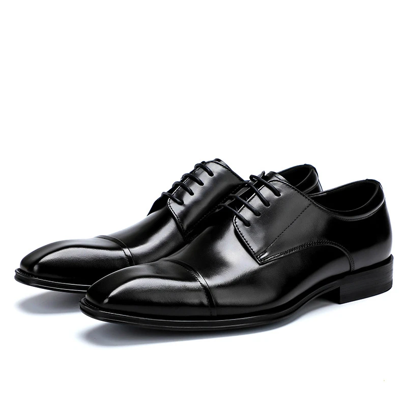 

Туфли мужские из натуральной кожи, повседневные, с заостренным носком, классические, для свадьбы/вечевечерние, в английском стиле