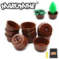 marumine 10pcs building blocks parts flower pot 64951 classic creative moc bricks construction parts toys compatible major brand