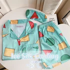 Пижама Sin chan, комплект для женщин, женская одежда для сна из двух предметов, ночная рубашка с милым принтом, домашняя одежда, летняя Пижама для отдыха