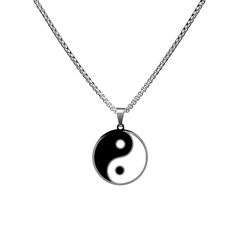 

Geometric Pendant Necklace Chinese Tai Chi Yin Yang Chain Fashion Jewelry Necklace For Men Gifts Collar