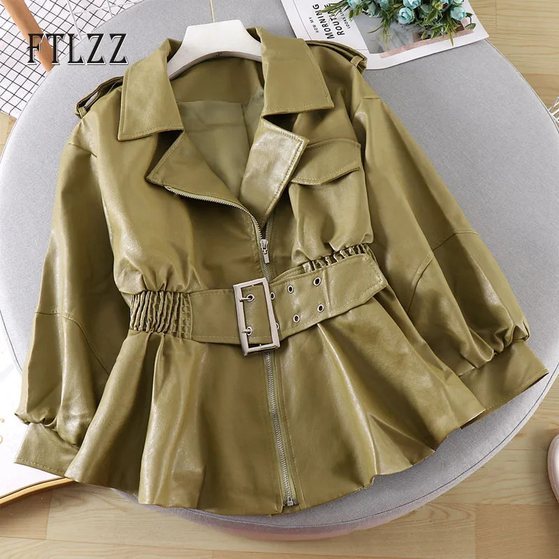 Осенне зимняя куртка из искусственной кожи новая Женская Корейская приталенная