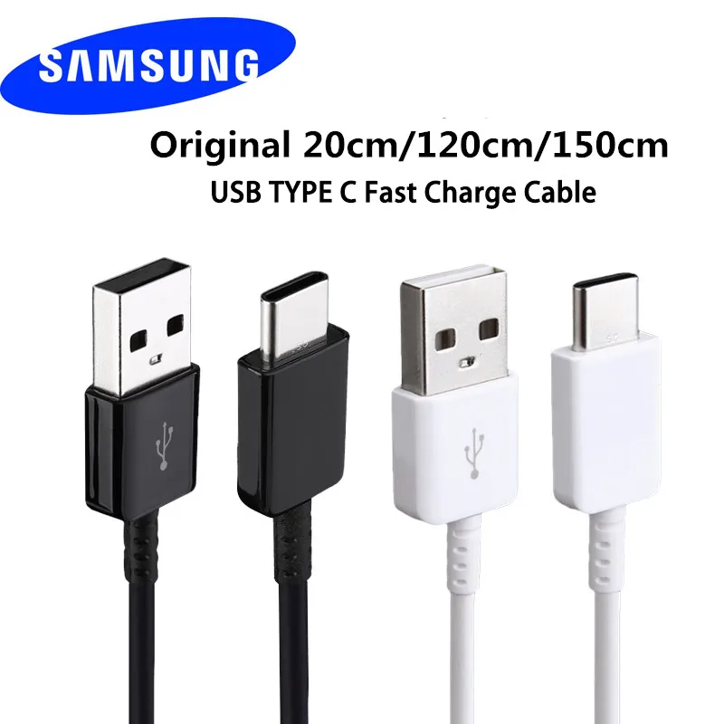 Original SAMSUNG USB C Type Cable 20cm 120cm 150cm Fast Charge Data Line For Samsung Galaxy S8 S9 Plus S10 e A5 A7 2017 Note 8 | Мобильные