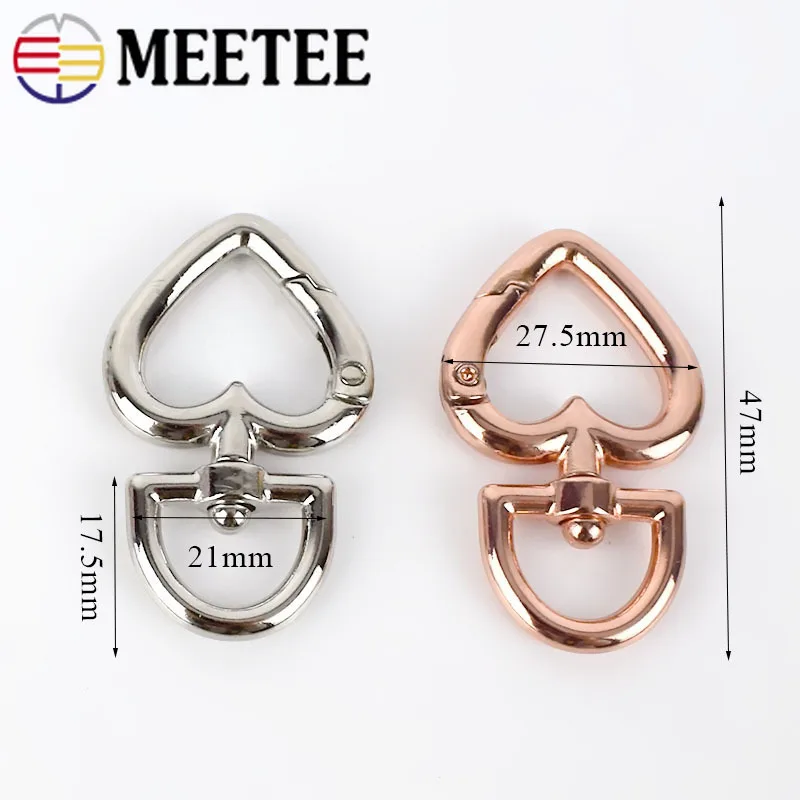 5/10 шт. металлические пряжки в форме сердца сумки с ремнем Вертлюг крючки кнопками