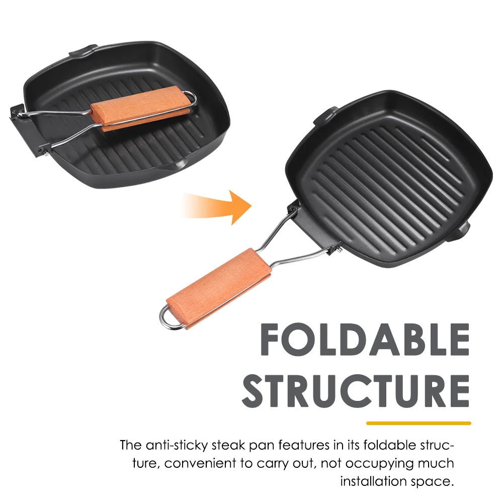 

Складная антипригарная сковорода для кемпинга, сковорода для жарки на открытом воздухе, походов, пикника, альпинизма, антипригарная сковор...