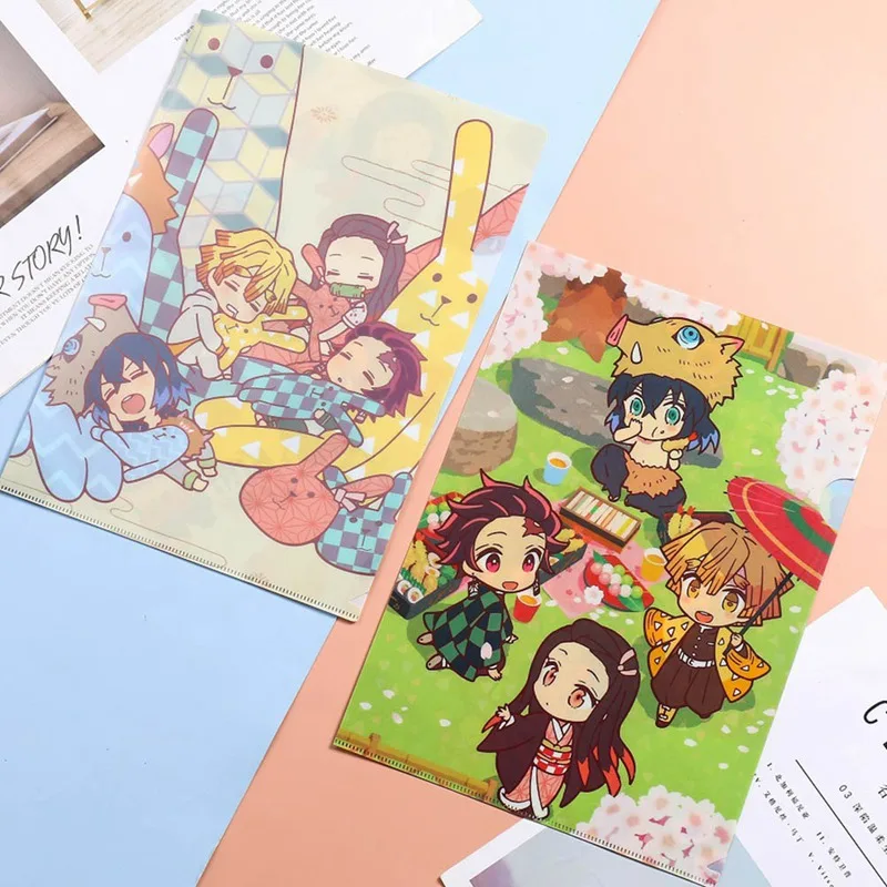 

Document Organizer Storage Bag Stationery Gift A4 Anime Demon Slayer Kimetsu No Yaiba Kamado Tanjirou Nezuko Folder File Bag