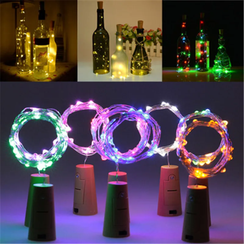 

String led Wine Bottle with Cork 20 LED Bottle Lights Battery Cork for Party Wedding Christmas Halloween Bar Decor Warm White