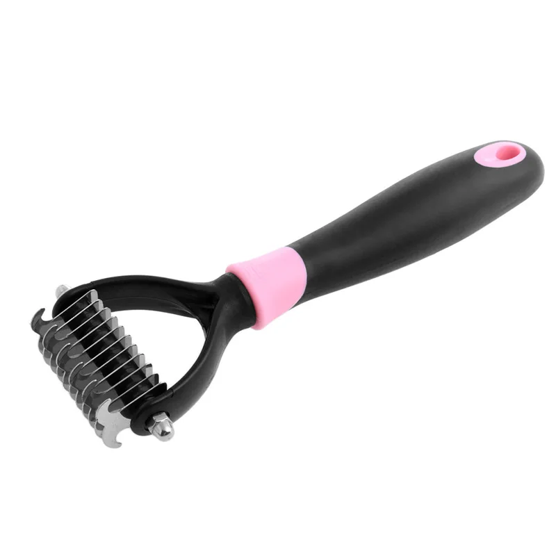 

Tera Pet Fur Knot Cutter Remove Rake Grooming Shedding Brush Comb Rake Dog Cat K3NA